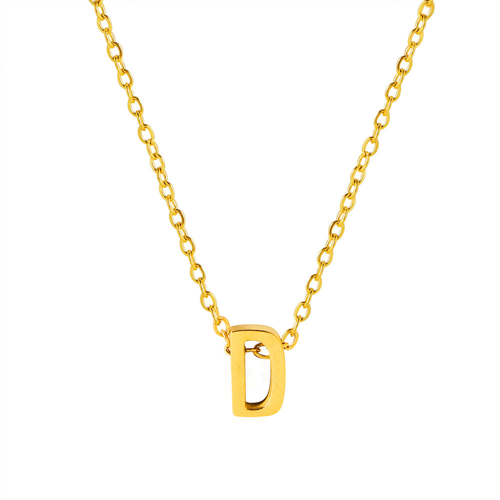 Collar con colgante de alfabeto simple a la moda para mujer