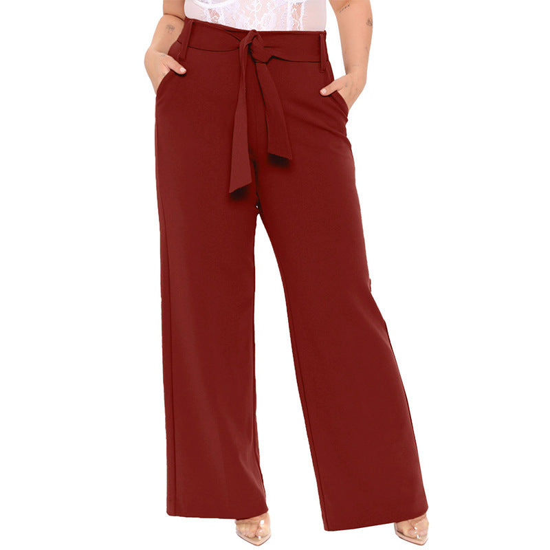Pantalones anchos casuales de verano para mujer, de color liso