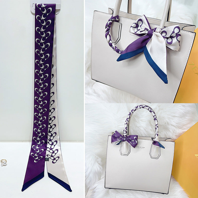 Fashion Printed Ribbon Tie Bag Handle Scarf