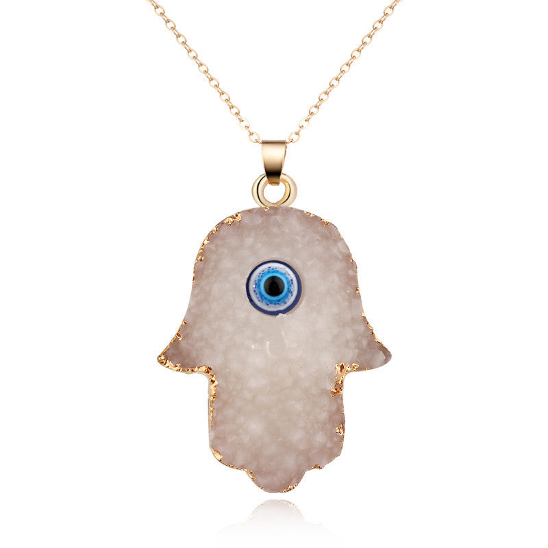 Bohemian Resin Imitation Gemstone Luck Eye Necklace
