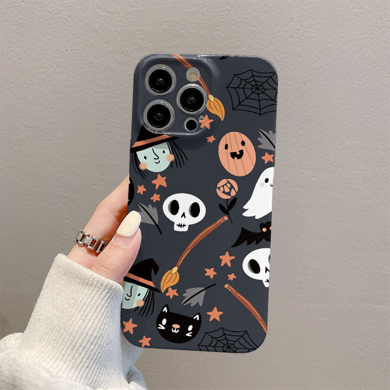 Women Fashion Cartoon Halloween Skull Pumpkin Phone Case