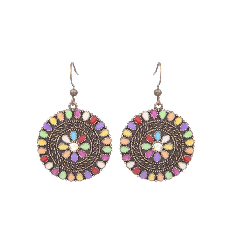 Boucles d'oreilles à pompons créatives de style ethnique bohème rétro