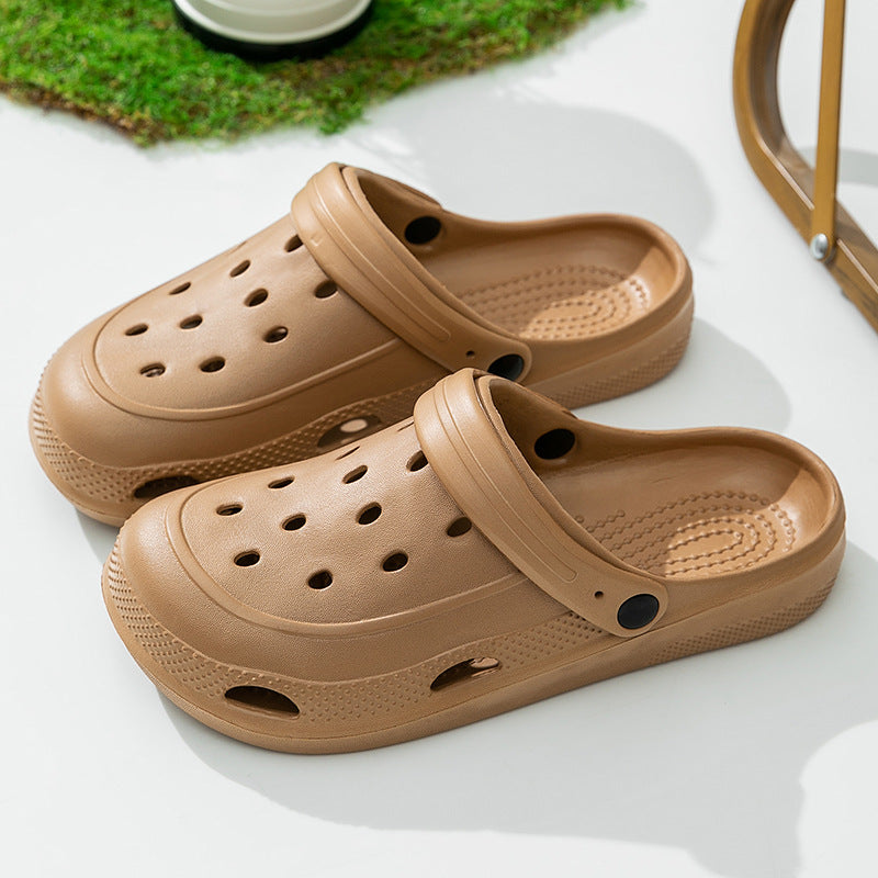 Zapatos casuales de moda para mujer, de color sólido, antideslizantes y con agujeros.