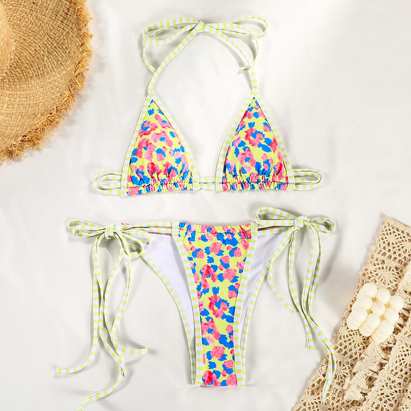 Women Sexy Print Strap Bikini
