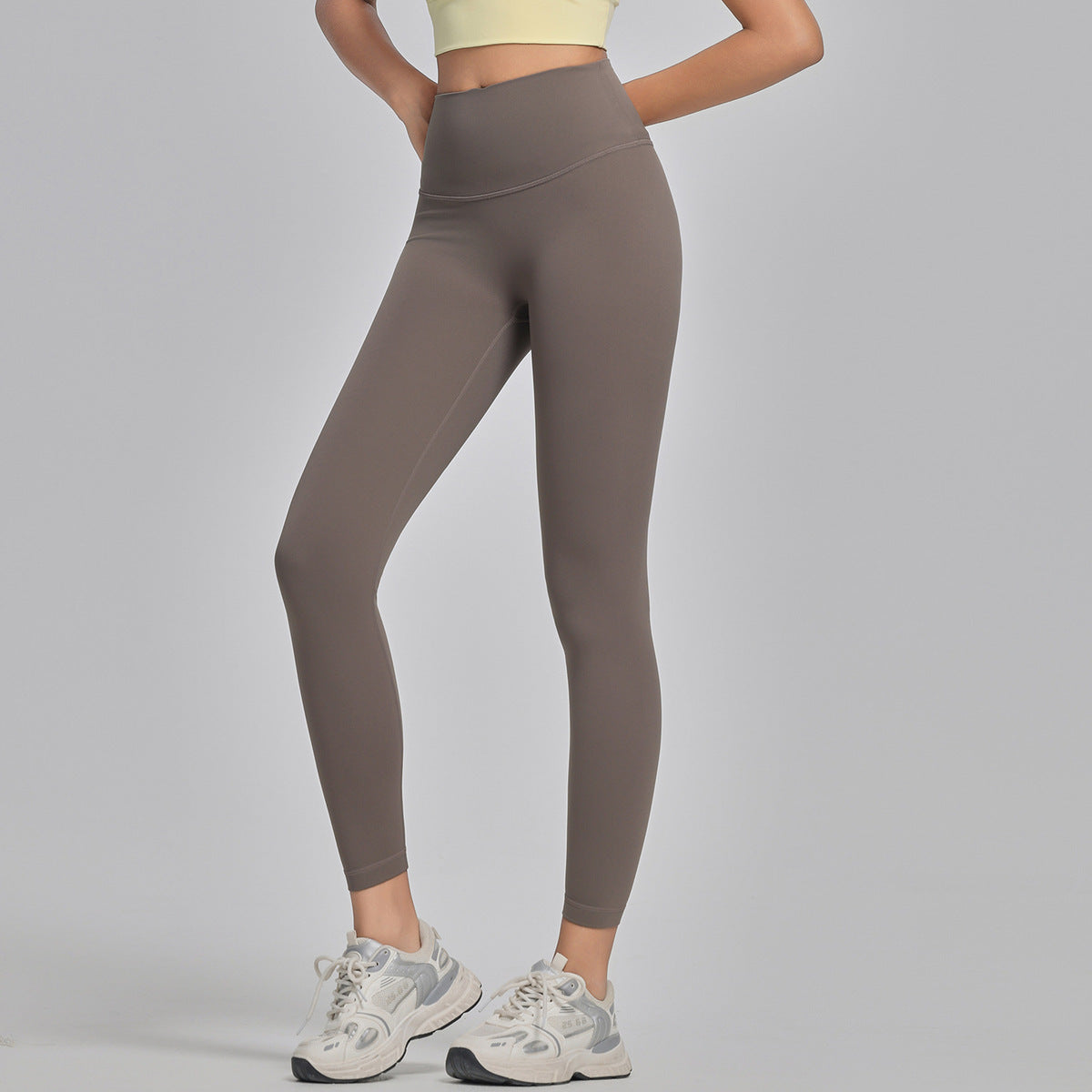Leggings de yoga taille haute sans coutures pour femmes, couleur unie, coupe slim, vêtements de sport