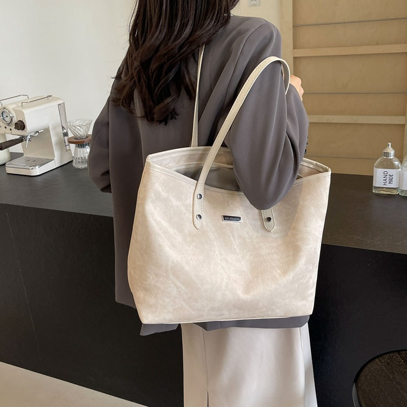 Fashion Large Capacity Women Tote Bag in PU Material