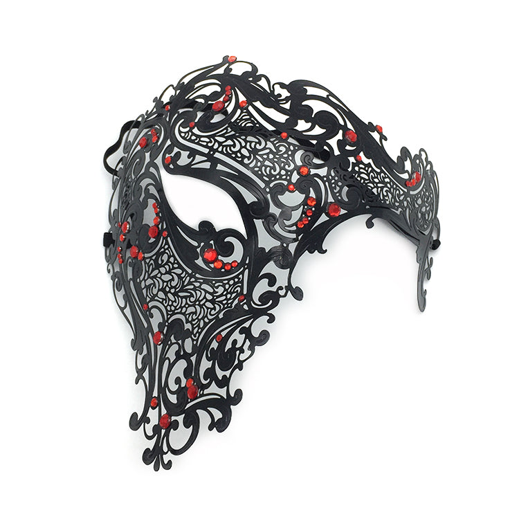 Máscaras de media cara de metal recortadas vintage de Halloween para adultos