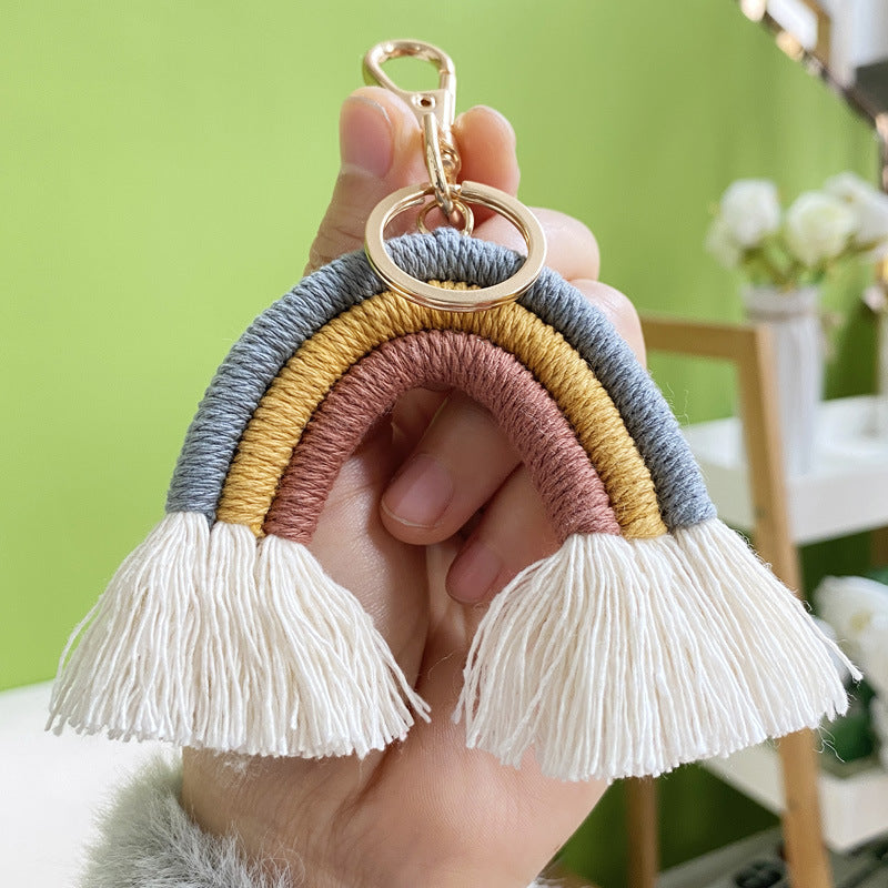 Bohemian Tassel Rainbow Keychain Bag Hanging Accessories