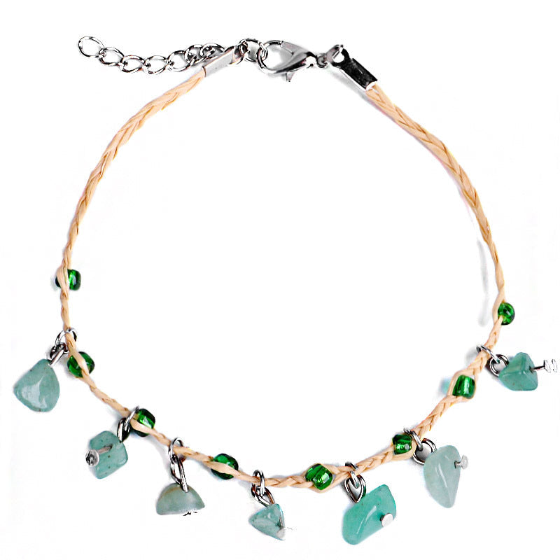 Tobillera Bohemia con Piedras Irregulares para Mujer