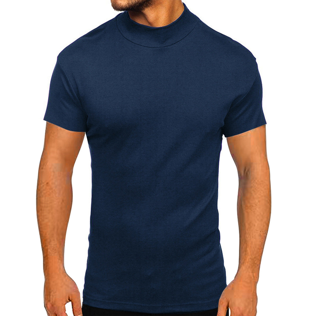 Men Casual Basic Solid Color Short Sleeve T-Shirt