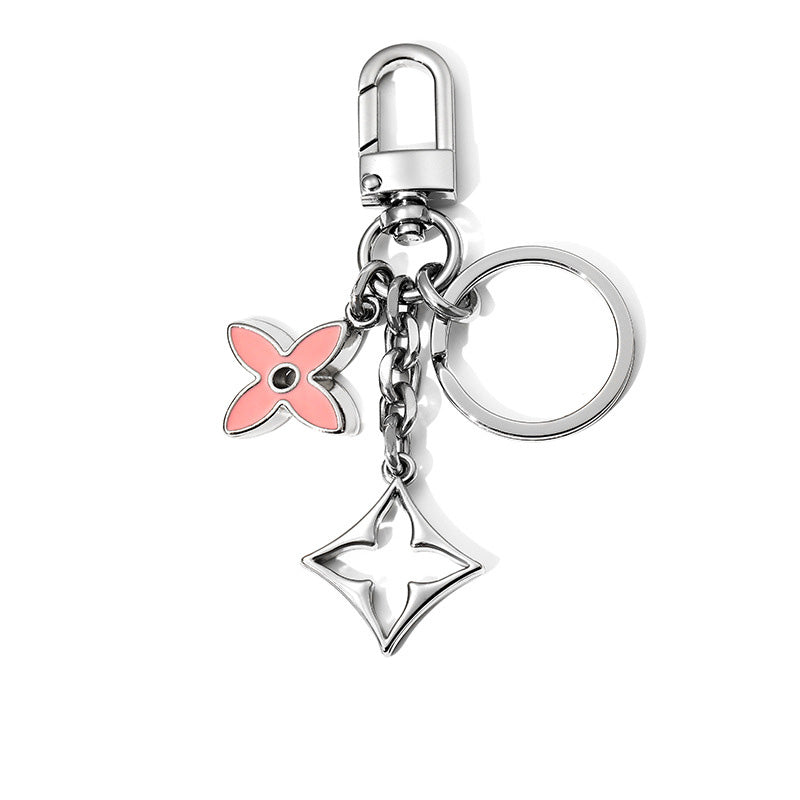 Women Fashion Four Leaf Clover Metal Pendant Keychain Alloy Leisure Style