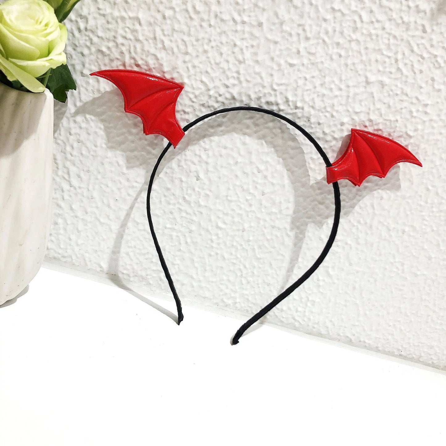 Bandeau décoratif pour femme avec oreilles de diable et ailes de chauve-souris pour Halloween