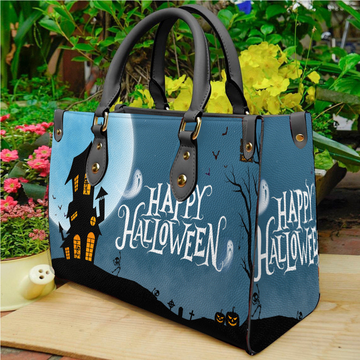 Sac à main imprimé citrouille pour femme, motif dessin animé, ambiance horreur, Halloween