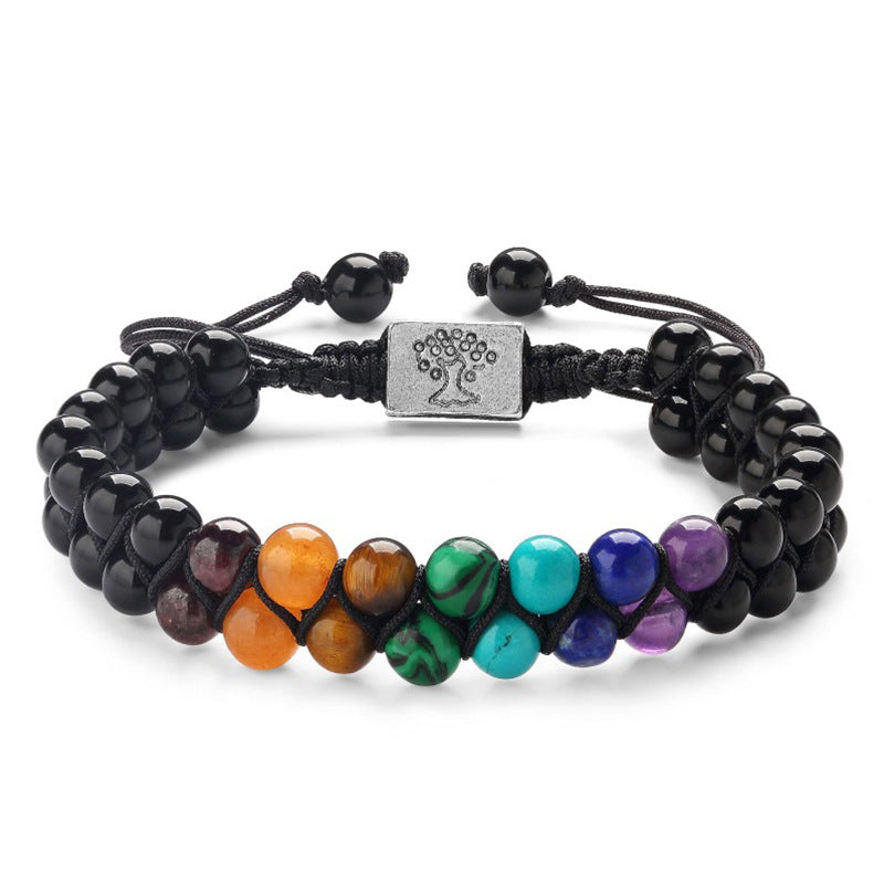 Unisex Casual Bohemian Turquoise Double Layer Bracelet