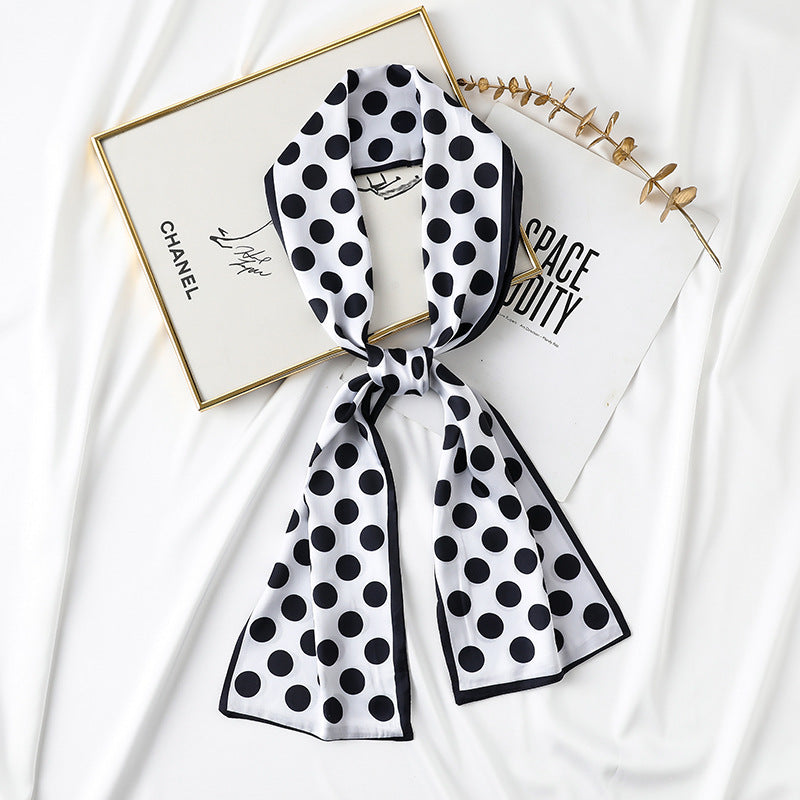 Pañuelo de seda con lunares para mujer, informal, de primavera, para hombre y mujer