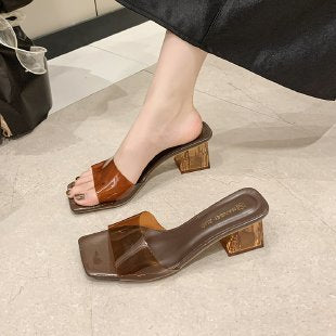 Vêtements d'été à talons hauts transparents et cristal
