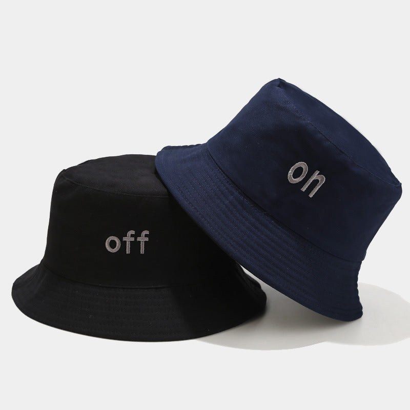 Women Fashion Casual Double-Sided Embroidered Bucket Hat