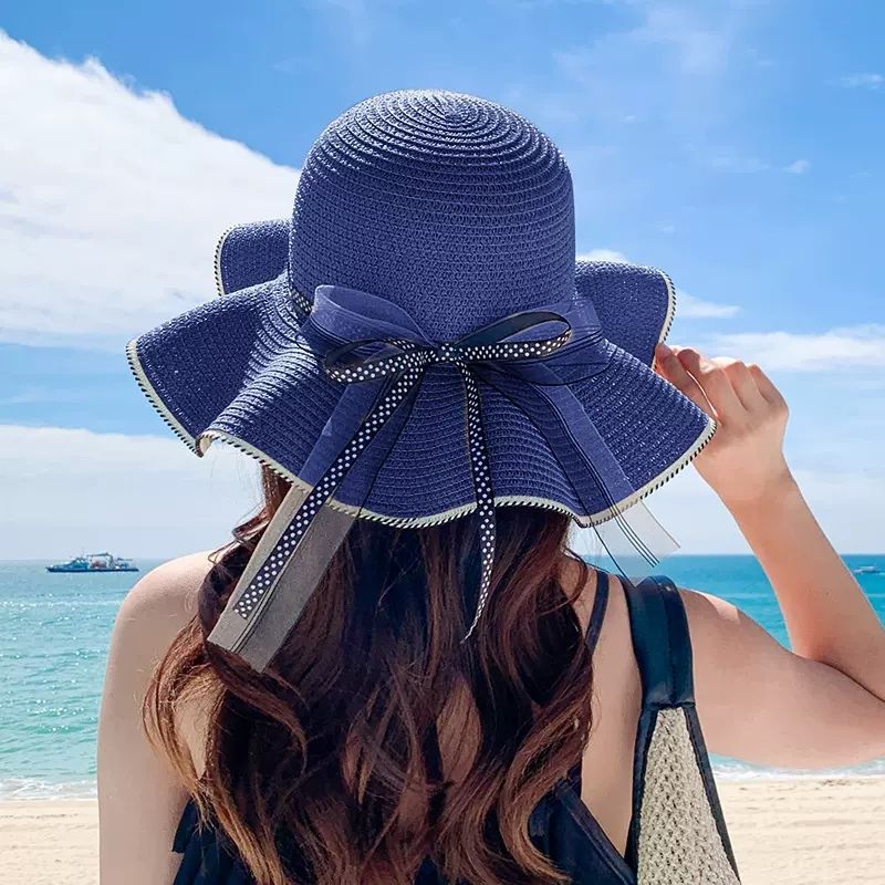Beach Holiday Straw Sun Hat Dome Style Fabric