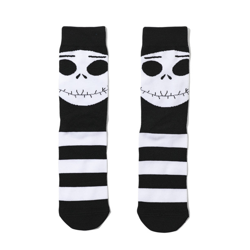 Calcetines unisex de moda con diseño de calaveras divertidas de Halloween