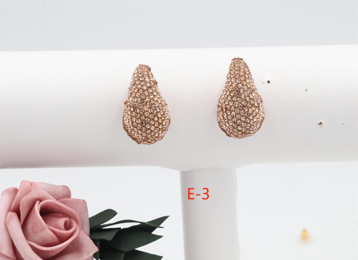 Women Fashion Simple Zircon Water-Drop Earrings