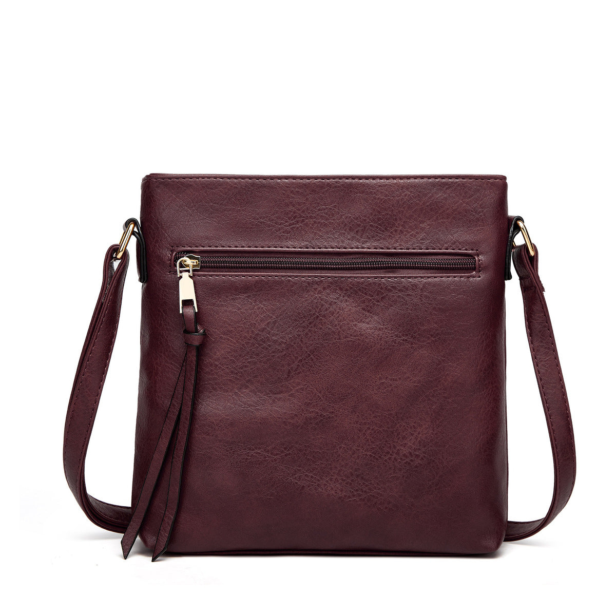 Women Autumn Retro Tassel Double Zipper Bucket Bag