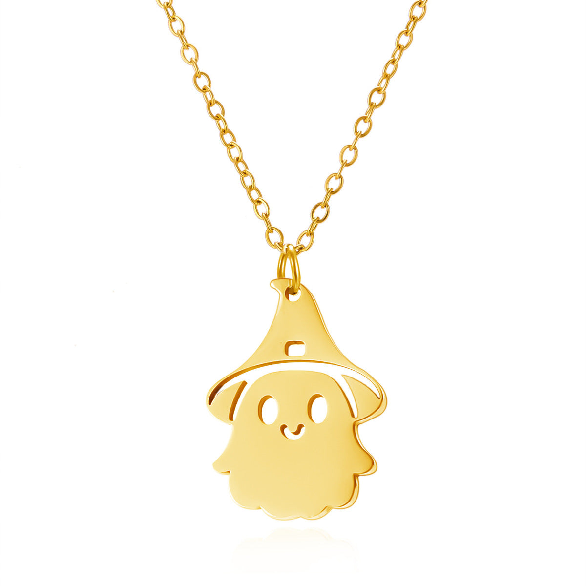 Halloween Element Titanium Steel Pumpkin Face Necklace