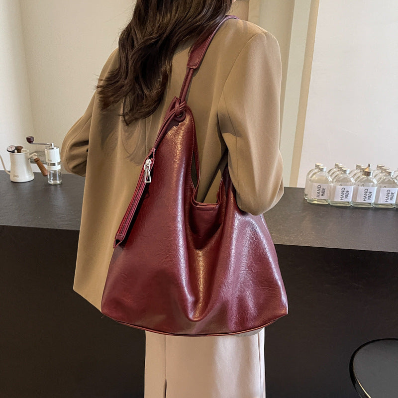 Sac fourre-tout décontracté grande capacité en cuir PU multicolore pour femme