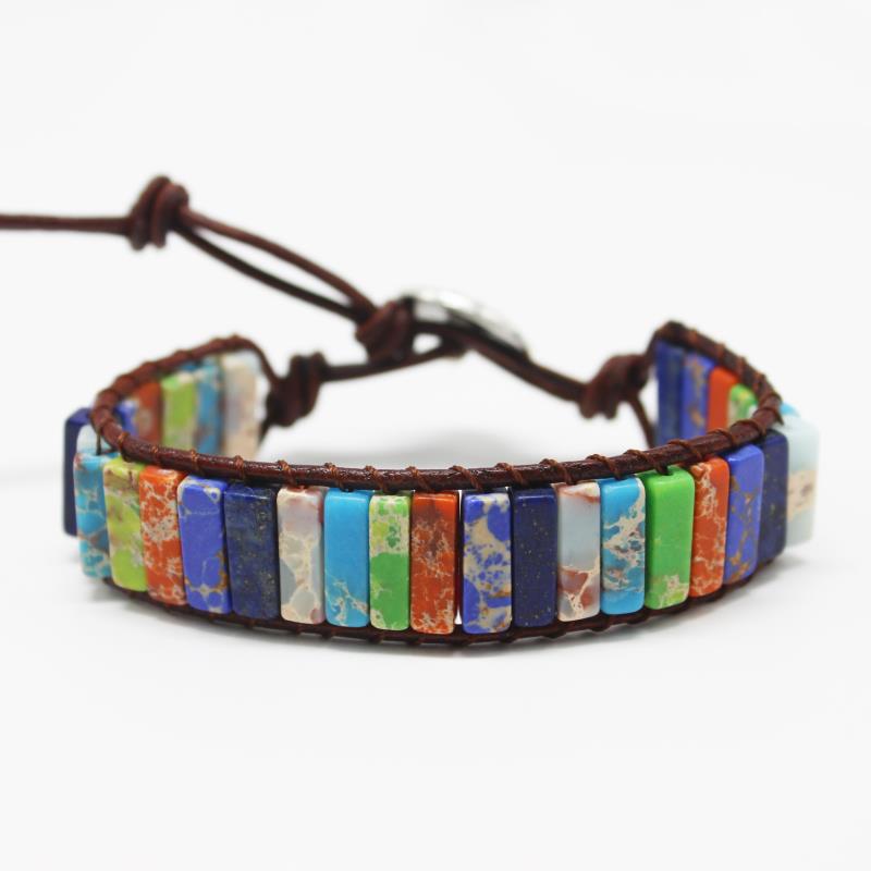 Pulsera de cuentas de piedra natural bohemia