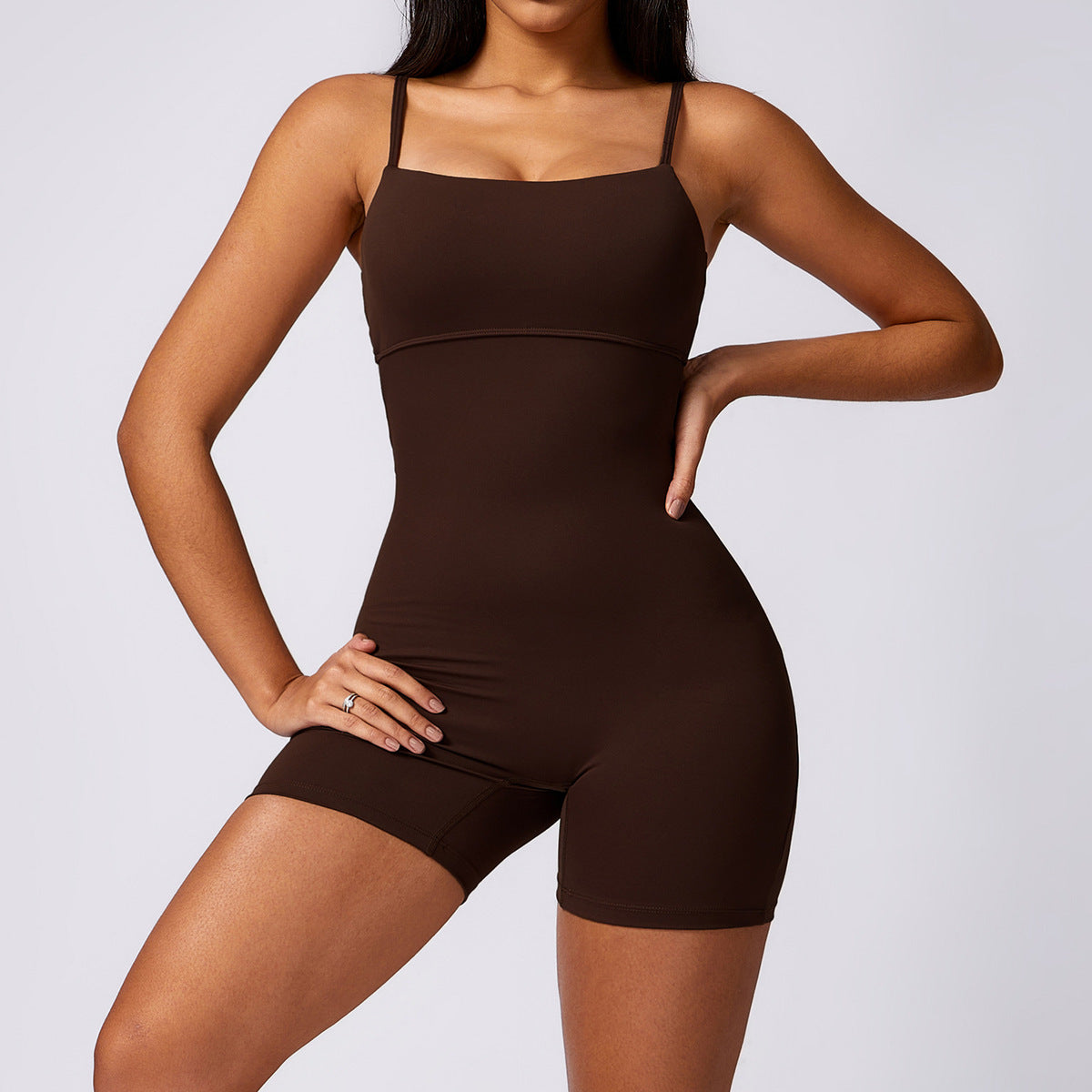 Women Fashion Casual Solid Color Spaghetti Strap Rompers