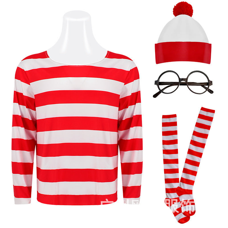 Halloween Cartoon Smart Wally Cosplay Parent-Child Costume