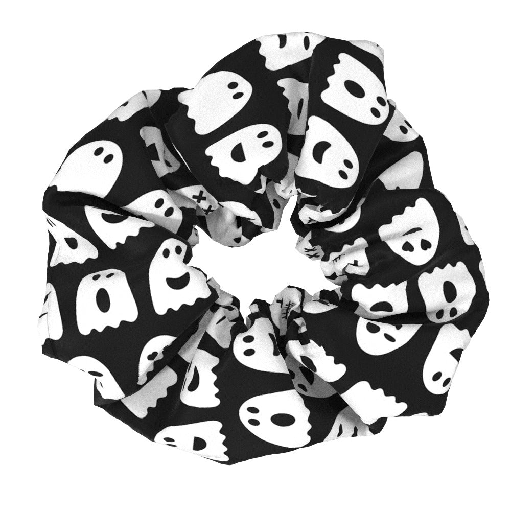 Halloween Black White Skull Colon Hair Ring