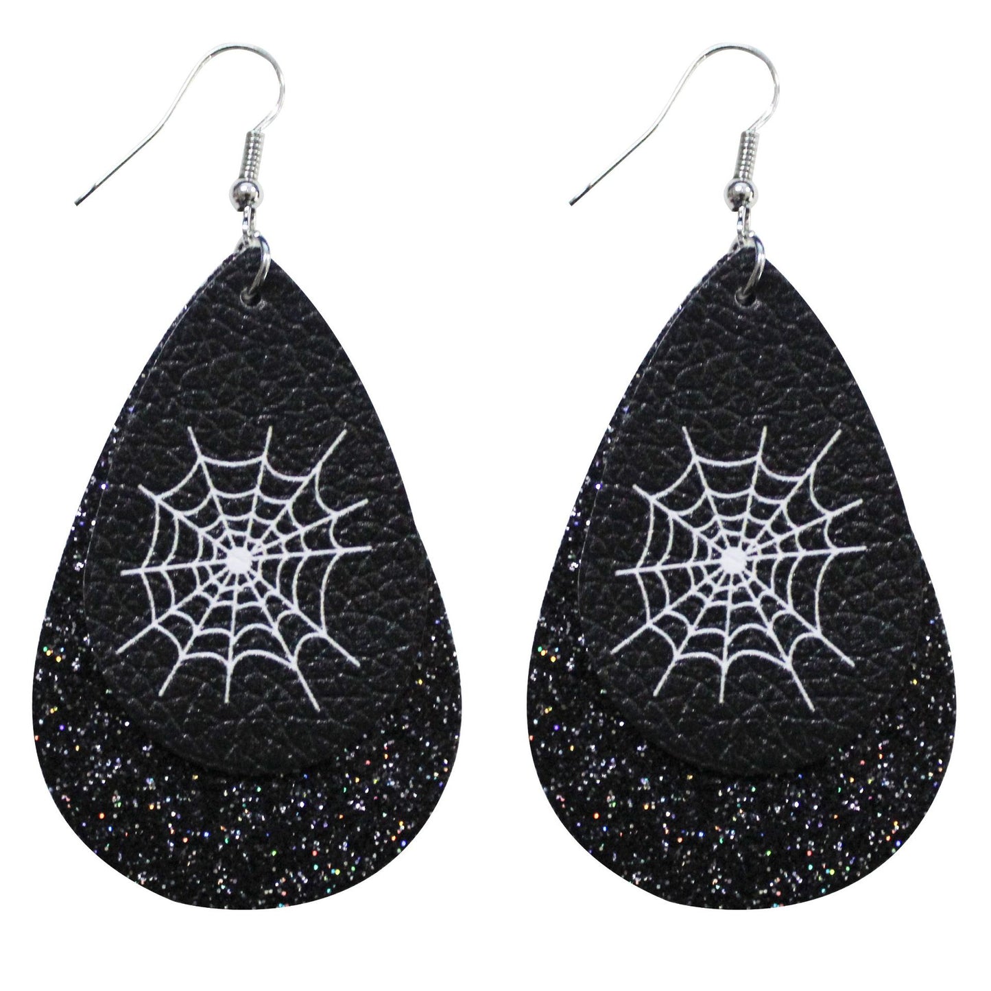 Pendientes de calavera con purpurina para Halloween para mujer