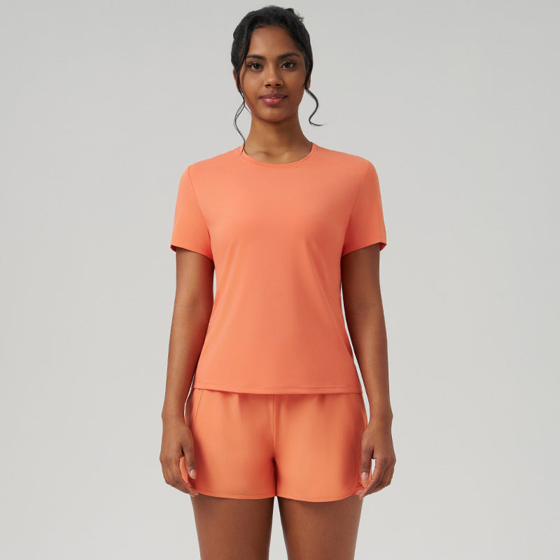 Women Casual Solid Color Quick-Drying Two-Piece Set