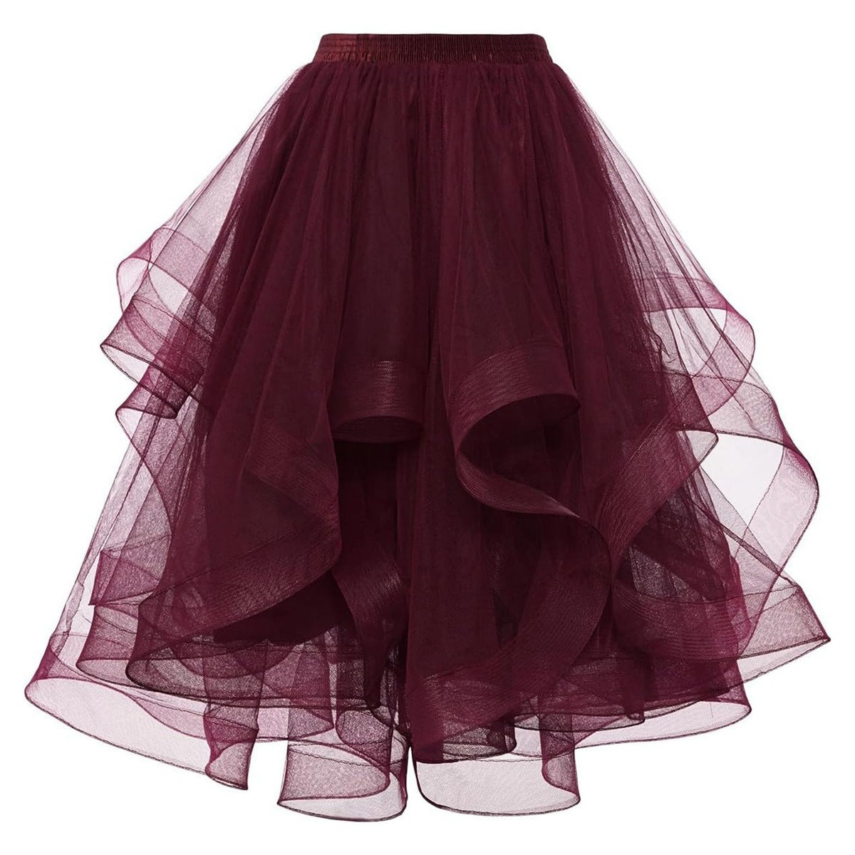 Falda plisada de malla de color sólido elegante de moda para mujer