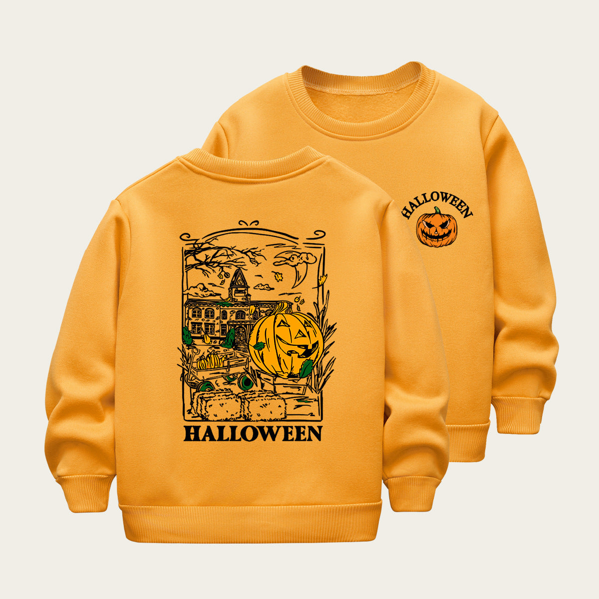 Kids Toddler Boys Girls Cartoon Print Fleece Sweatshirts