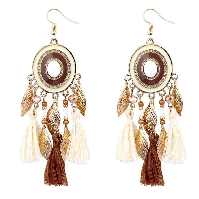 Pendientes con borlas retro de estilo étnico bohemio