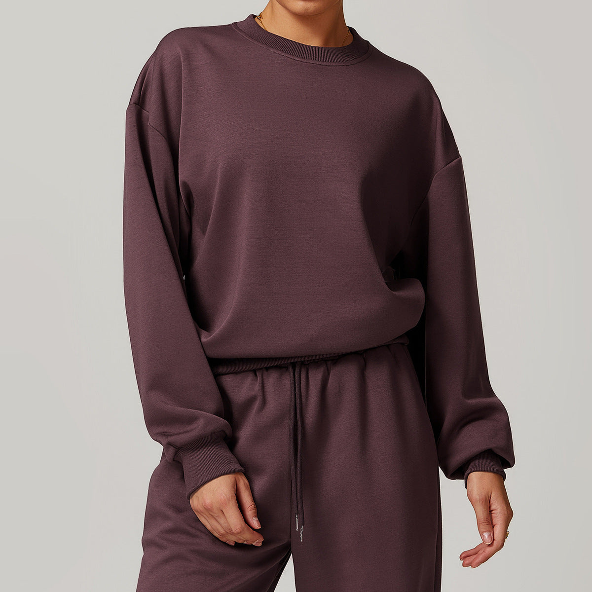 Women’s Casual Solid Color Long-Sleeve Sweatshirt