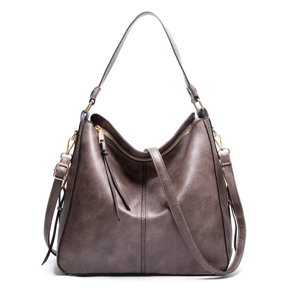 Women Solid Color Portable Large Capacity PU Handbag