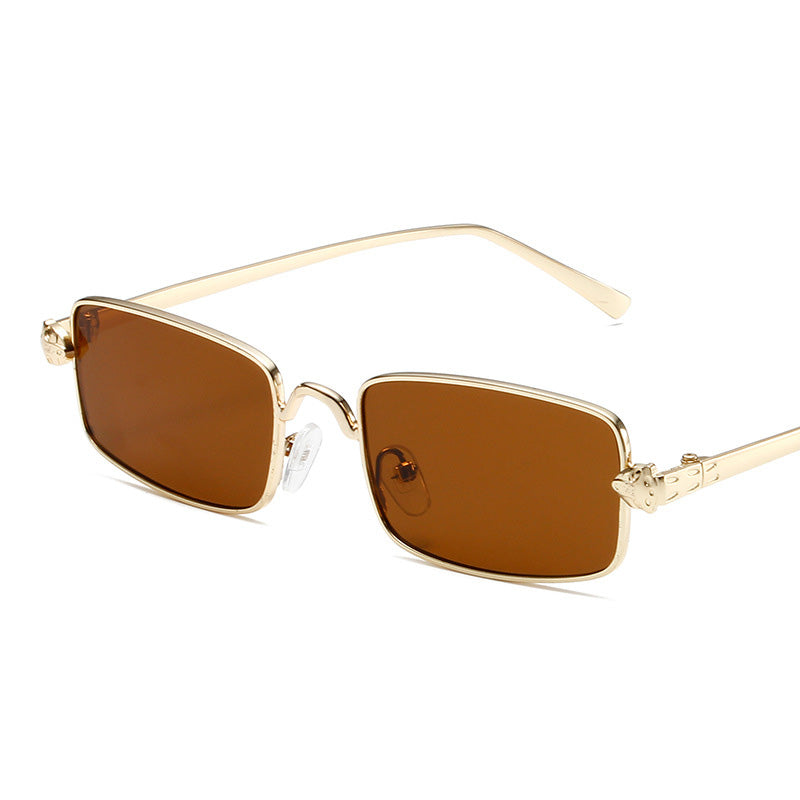 Gafas de sol de moda retro informales de metal con montura pequeña y cuadrada