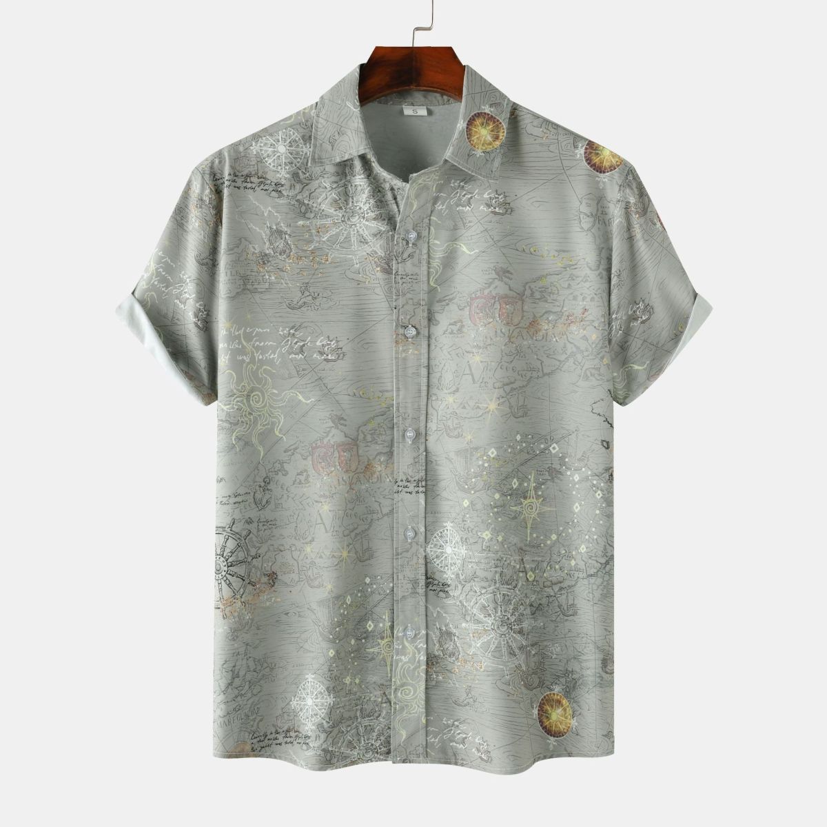 Men Summer Leisure Vacation 3D Flower Print Shirt
