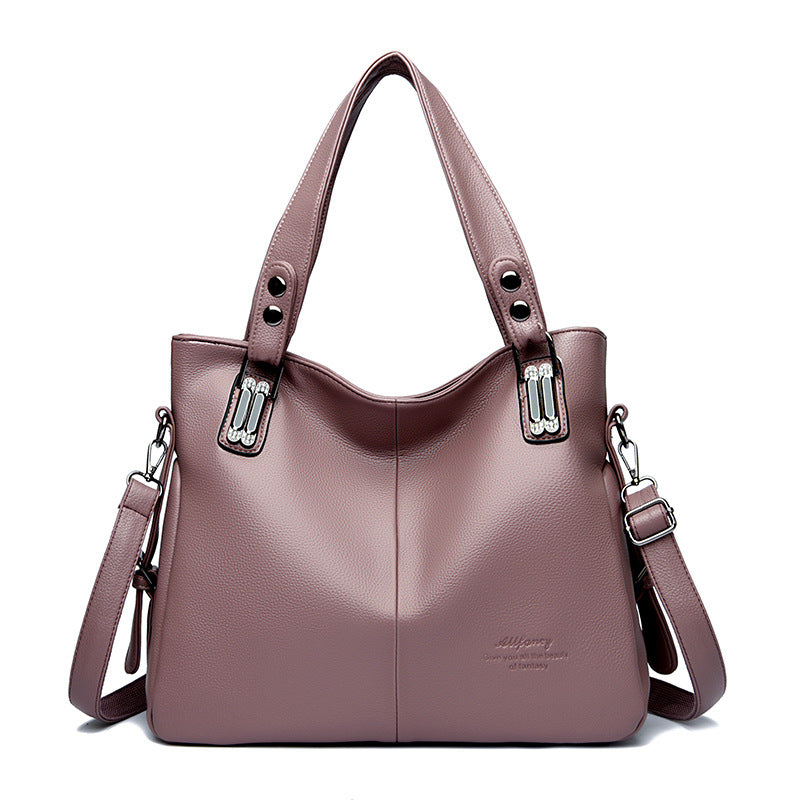 Sac à main en PU de grande capacité, décontracté et tendance, couleur unie, pour femmes