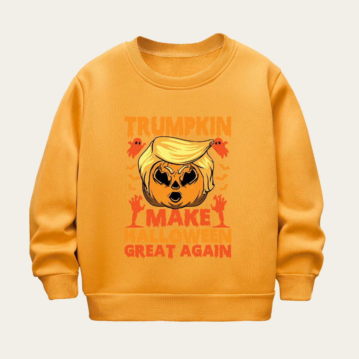 Kids Toddler Boys Girls Halloween Cartoon Print Fleece Sweatshirt
