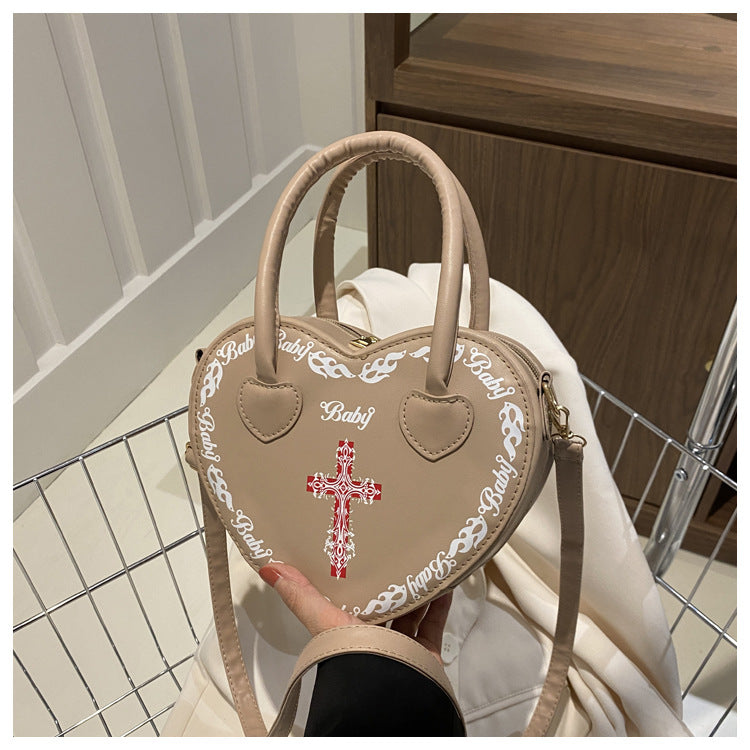 Studded Gothic Punk Heart Shoulder Bag