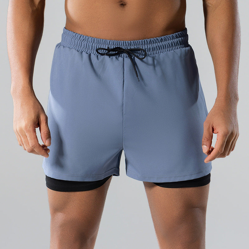 Bañador informal de doble capa y secado rápido para hombre