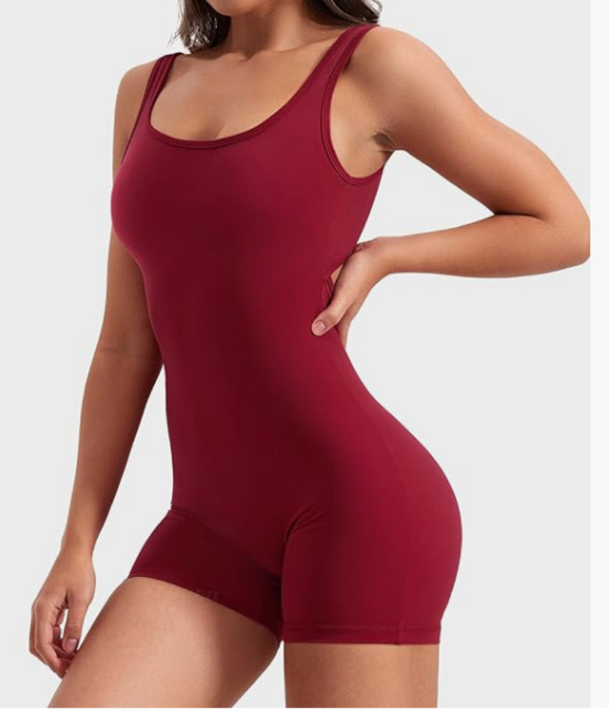 Women Fashion Sexy Backless U-Neck Sports Rompers