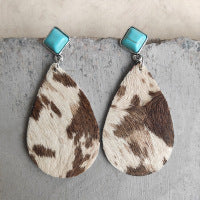 Boucles d'oreilles pendantes léopard bohème vintage pour femme