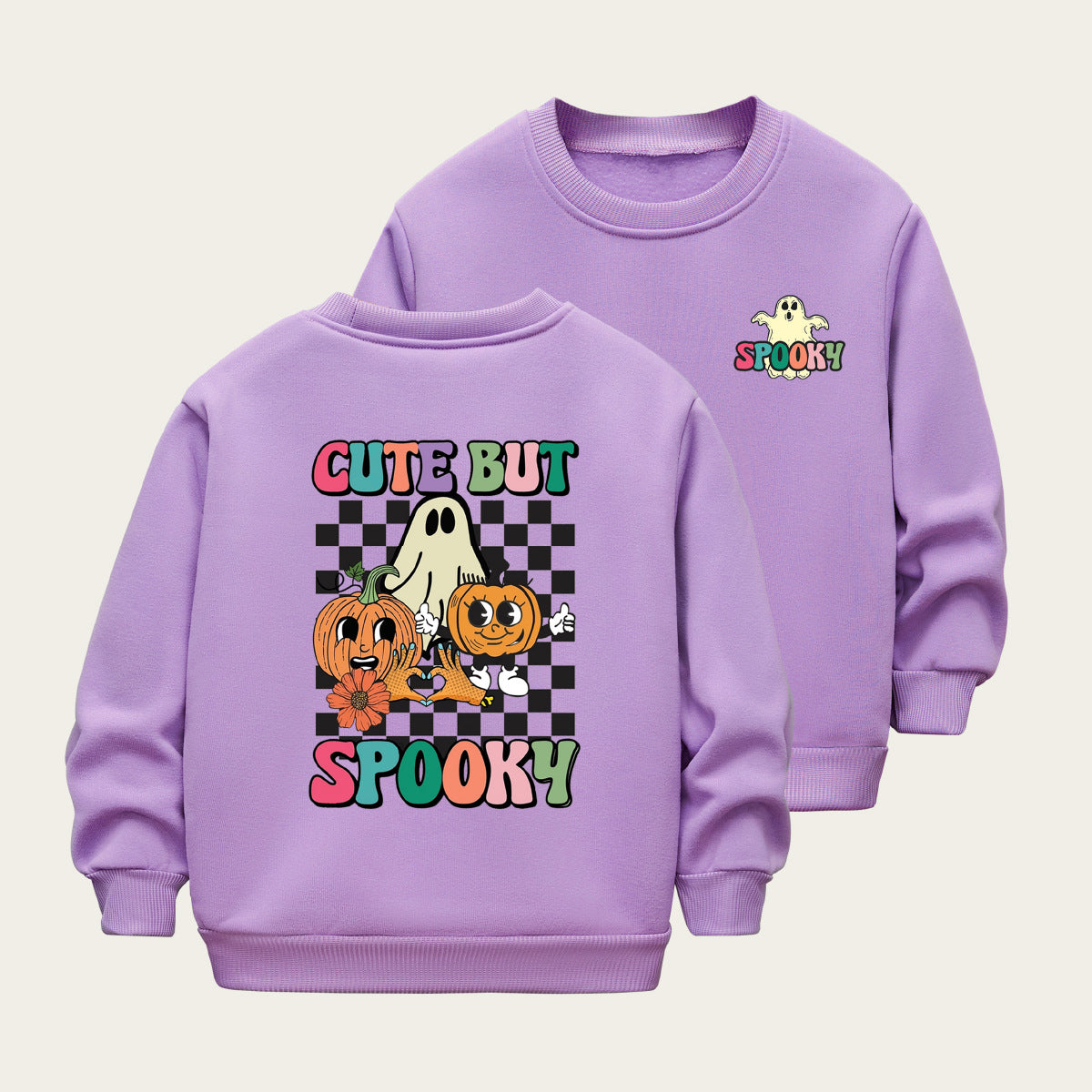Kids Toddler Boys Girls Casual Halloween Print Fleece Sweatshirt
