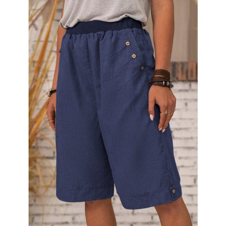 Women'S Fashion Casual Cotton Linen Cropped Pants