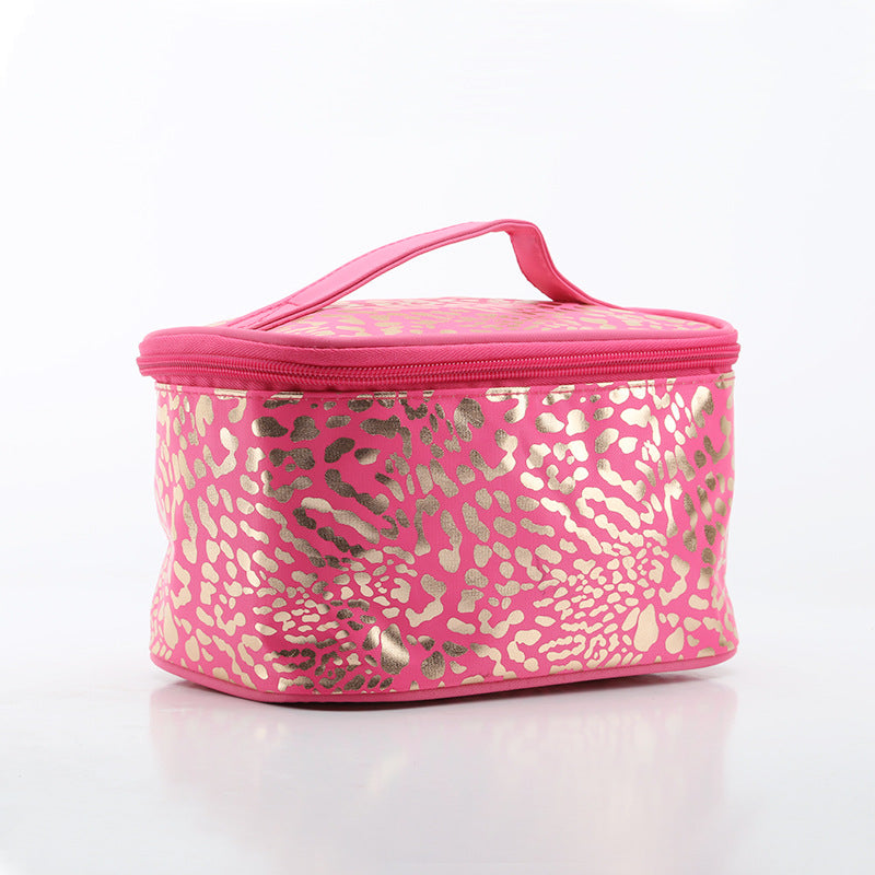 Bolsa de cosméticos impermeable con estampado de leopardo