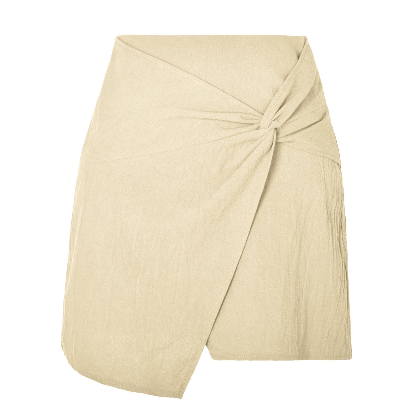 Falda irregular de cintura alta de color sólido de moda para mujer